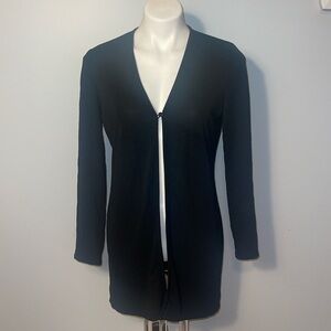Ann Taylor One Button Down Cardigan top. Size 6. Black. Career wear.